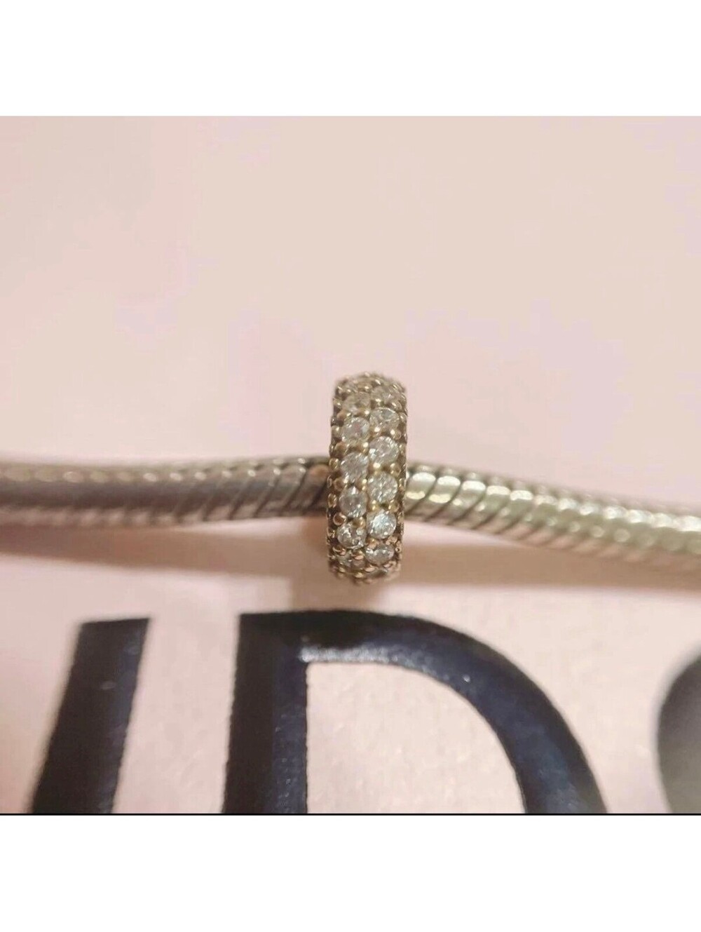 Pandora 14k CZ Sparkling Charm G585 ALE Gold Spacer in a box